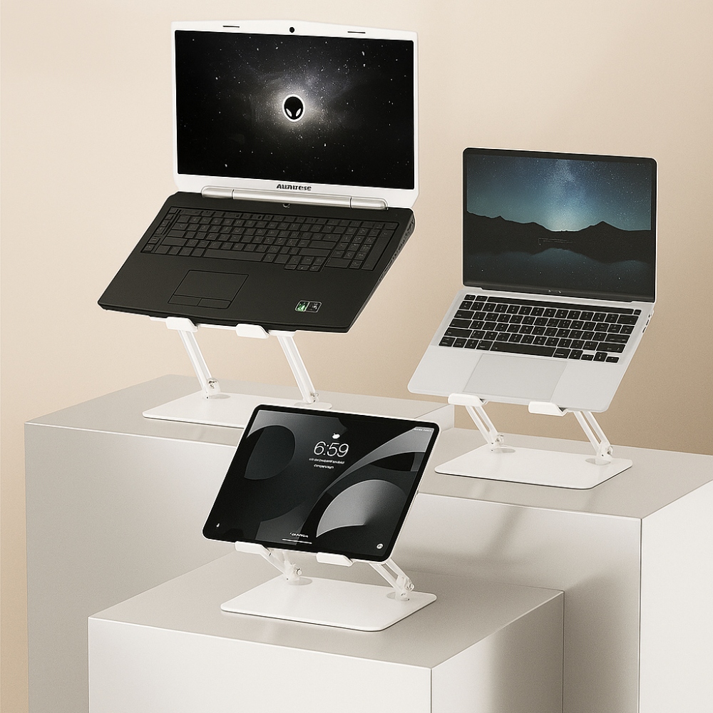 Підставка для ноутбука Laptop Stand 10-17 Aluminum Alloy Media-Tech біла (MT2661W) Білий на малюнкі №9