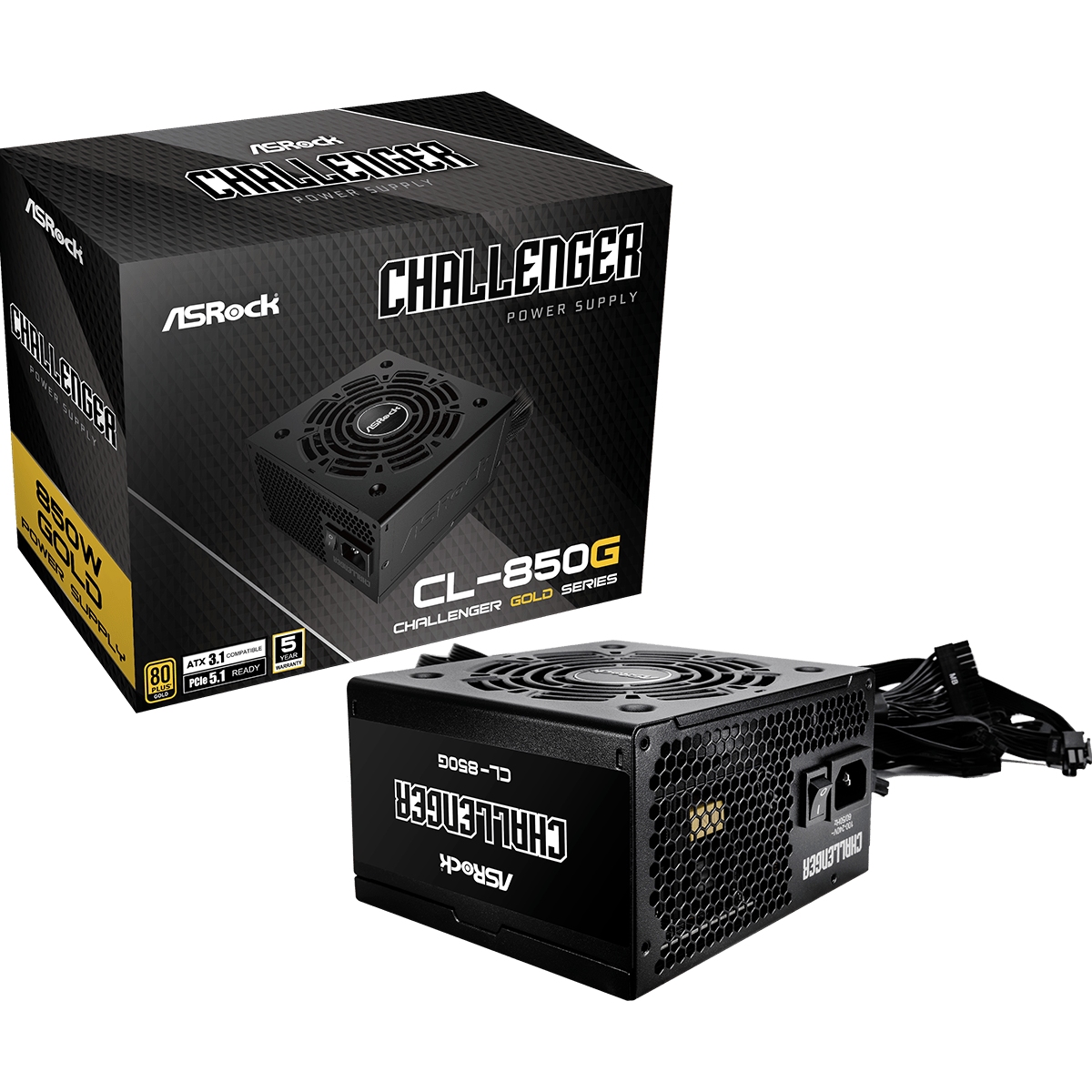 БЖ 850W ASRock Challenger 120mm, 80+ Gold, Retail (CL-850G) на малюнкі №5