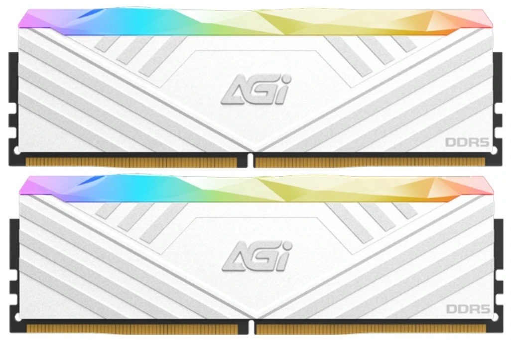 DDR5 32Gb 6000MHz (2*16Gb) AGI TURBOSPRINT Heatsink White RGB Kit, Retail (AGI6CSK16UD858-DC)