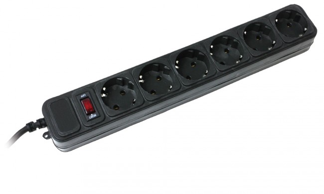 Power filtr 4.5м Gembird, 6 розеток, чорний
