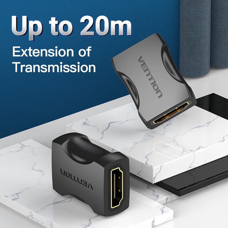 Перехідник HDMI F -- HDMI F, 4K 60Гц PVC, чорний, Vention (AIRB0) на малюнкі №3