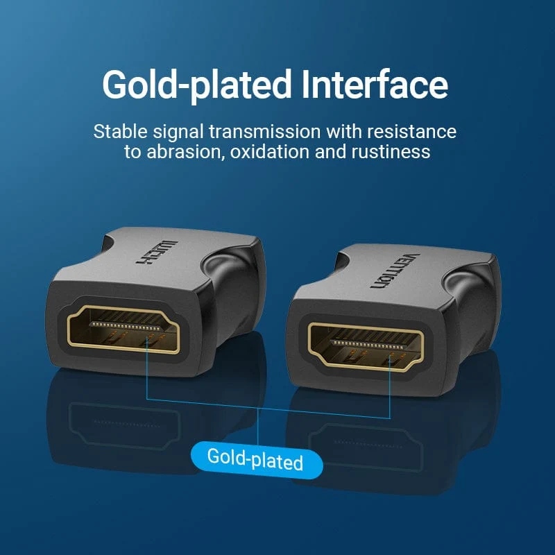 Перехідник HDMI F -- HDMI F, 4K 60Гц PVC, чорний, Vention (AIRB0) на малюнкі №6