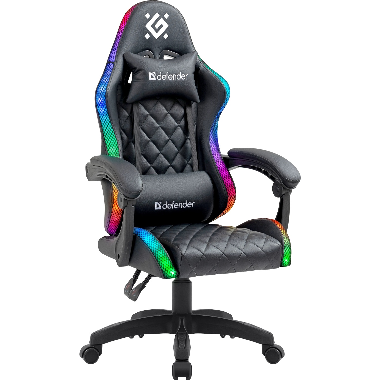 Крісло ігрове Defender Energy, Клас 4, 50мм, PU, RGB, чорне (64559) Чорний на малюнкі №2