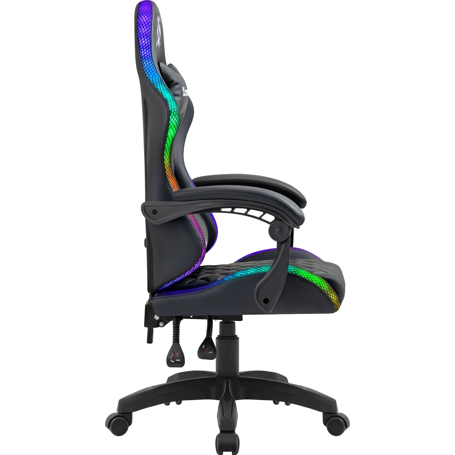 Крісло ігрове Defender Energy, Клас 4, 50мм, PU, RGB, чорне (64559) Чорний на малюнкі №3