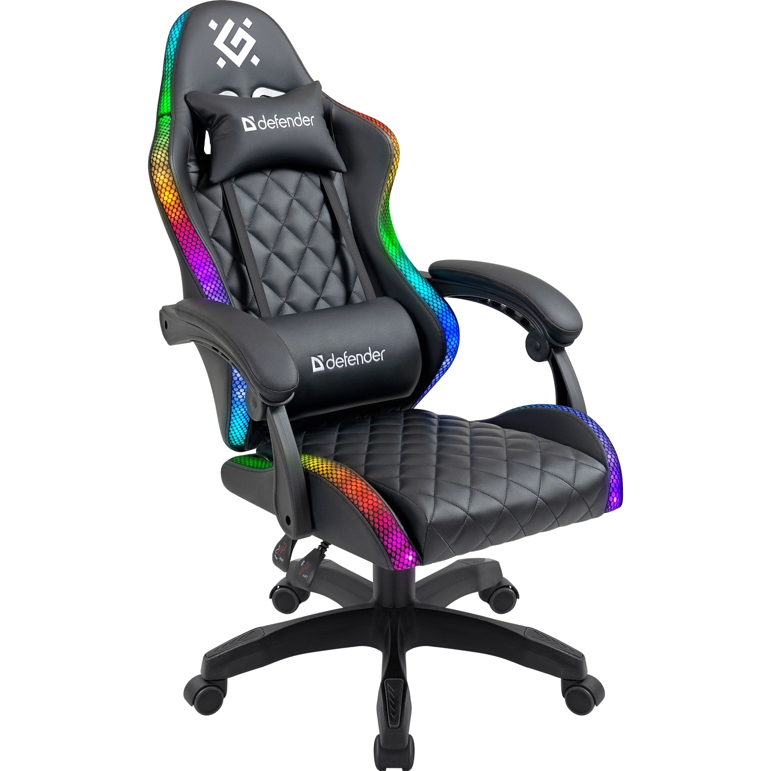 Крісло ігрове Defender Energy, Клас 4, 50мм, PU, RGB, чорне (64559) Чорний на малюнкі №7