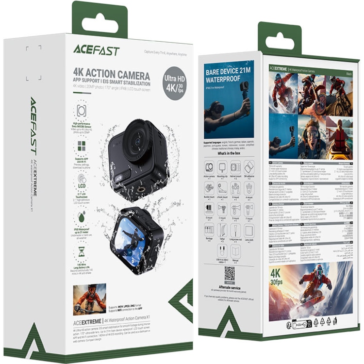 Екшн-камера Acefast X1 4K Waterproof Action (6974316285816) на малюнкі №5