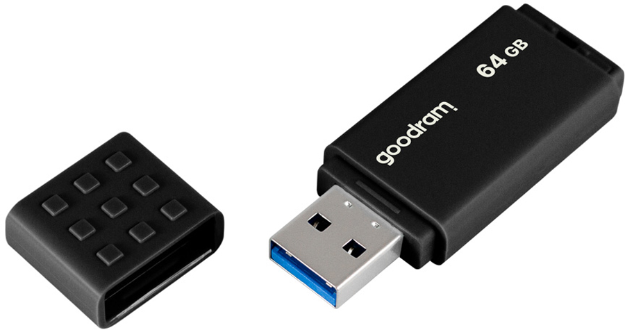 USB Flash GoodRAM 64GB USB 3.0 UME3 Black, Retail (UME3-0640K0R11#) Чорний на малюнкі №4