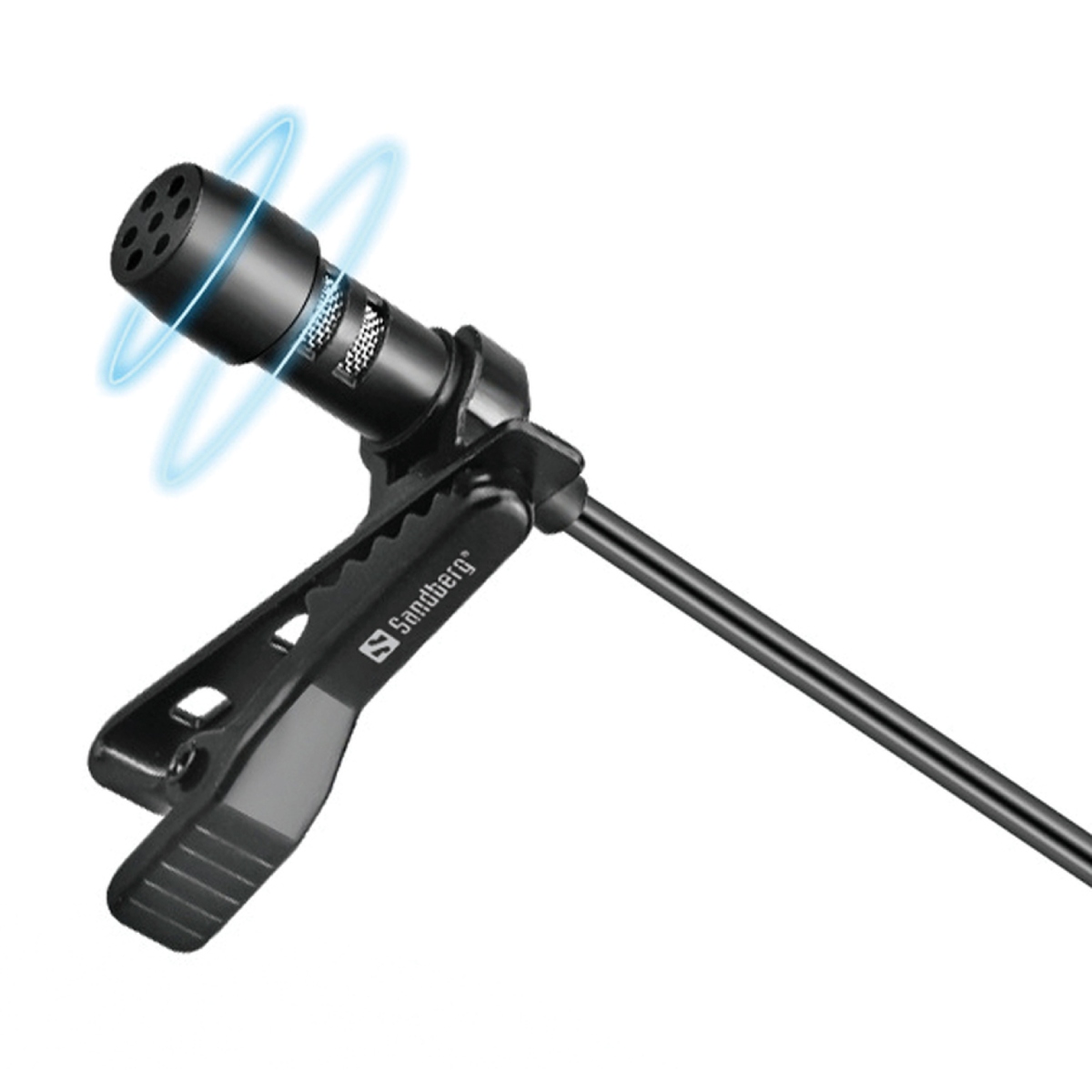Мікрофон петличний Sandberg Streamer USB Clip USB-A/USB-C, провідний, кабель 3м (126-40) Чорний на малюнкі №2