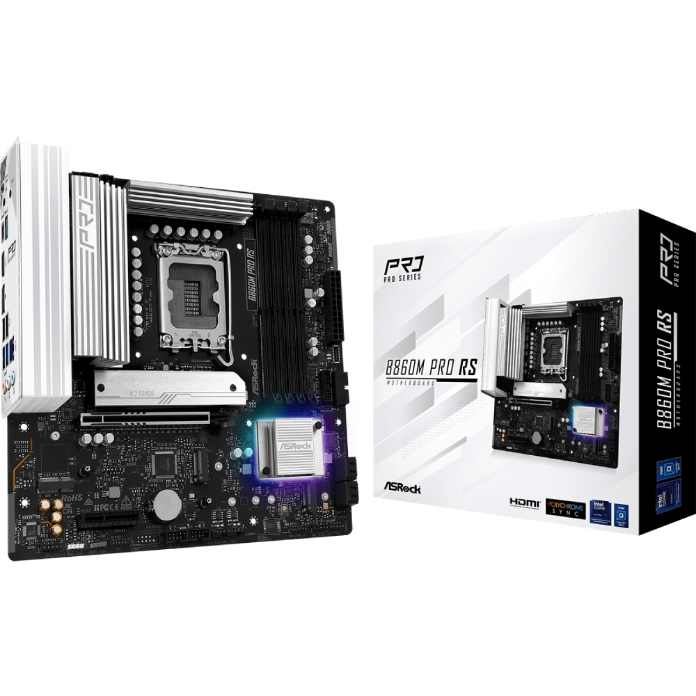 AsRock (1851/B860, 4*DDR5, PCIex16, HDMI/DP, 4xSATA, 3xM.2, 2.5Glan, 7.1ch, mATX) (B860M Pro RS) на малюнкі №5