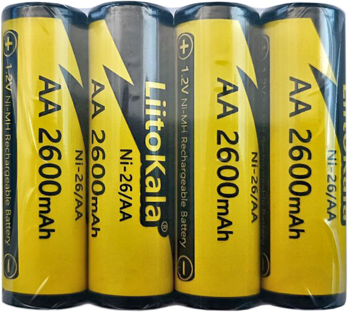 Акумулятор AA 2600mAh, 1.2V Ni-MH, rechargeable battery, LiitoKala, blister 4 pcs (Ni-26/AA-4B) на малюнкі №3