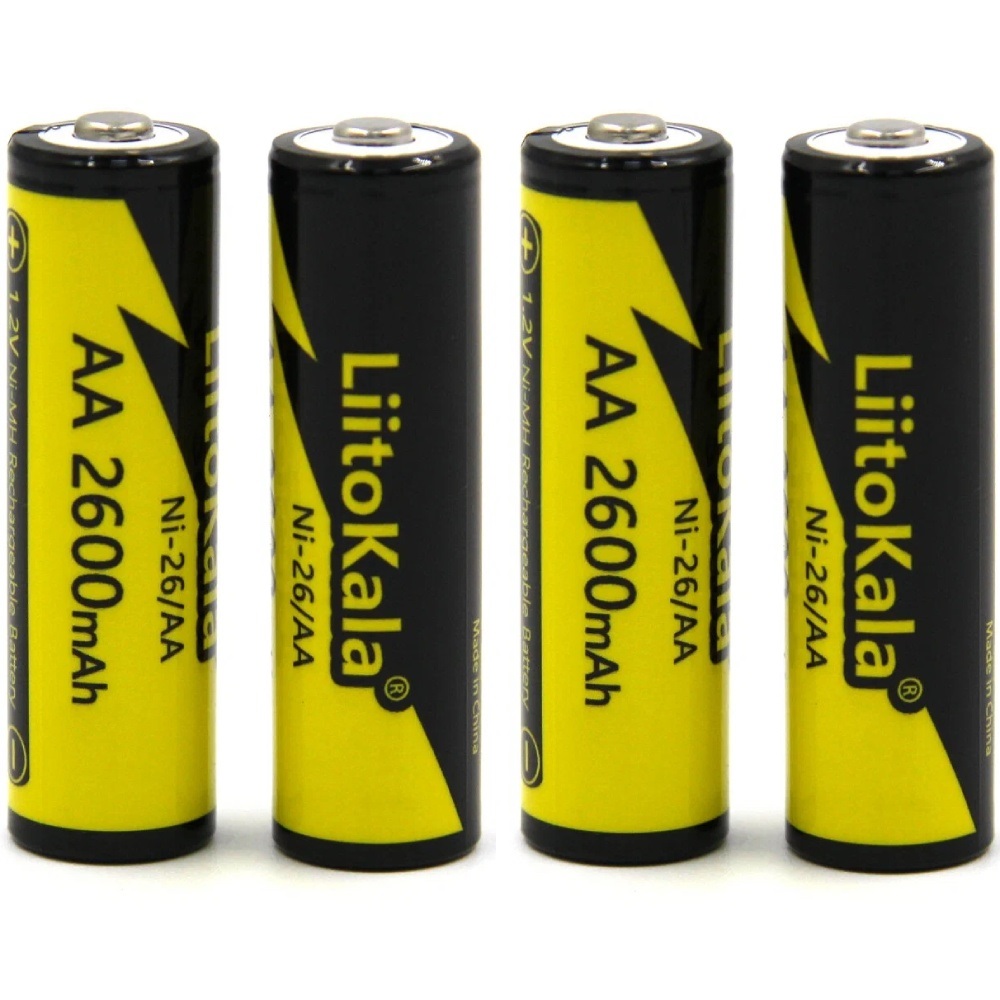 Акумулятор AA 2600mAh, 1.2V Ni-MH, rechargeable battery, LiitoKala, blister 4 pcs (Ni-26/AA-4B) на малюнкі №1