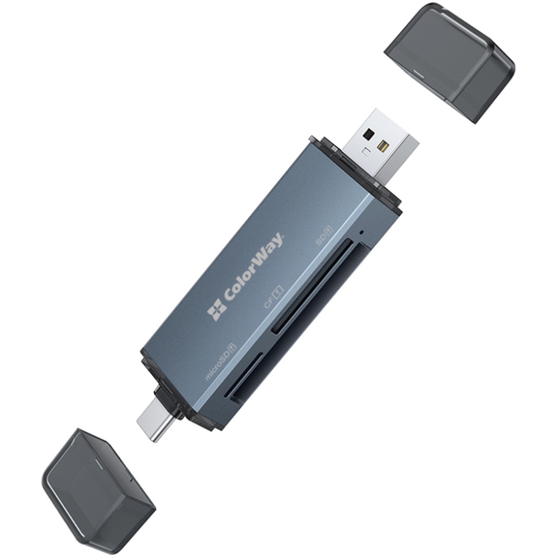 Card Reader ColorWay USB 2.0/USB-C to CF/SD/MicroSD (CW-CR-01) на малюнкі №2