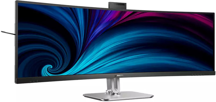 TFT 48.8 Philips 49B2U6900CH, VA 5120x1440, вигн, 2xHDMI, DP, 2xUSB-C, RJ-45, USB-hub, cam,HAS,кол (49B2U6900CH/00) чорний з сріблястим на малюнкі №2