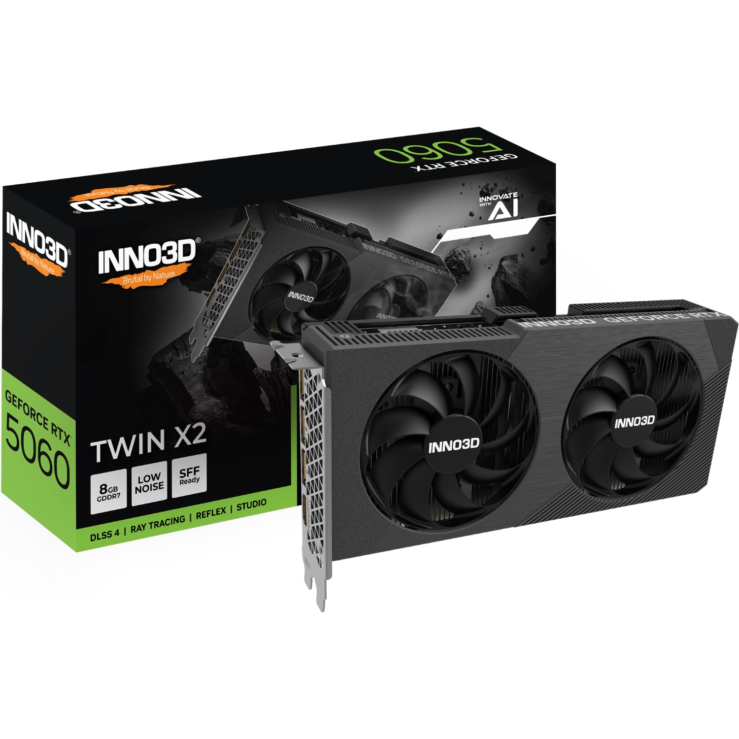 GeForce RTX5060 Inno3D TWIN X2, 8GB GDDR7, 128bit, PCI Express 5.0 (N50602-08D7-195071N) на малюнкі №3
