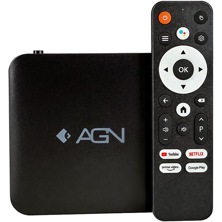 TV Медіаплеєр AGN Media Box Base 2/16Gb/ Amlogic S905L3/ Android 14/ WiFi 2.4G+5G/LAN:100M/ (AGNBASE216) Чорний на малюнкі №1