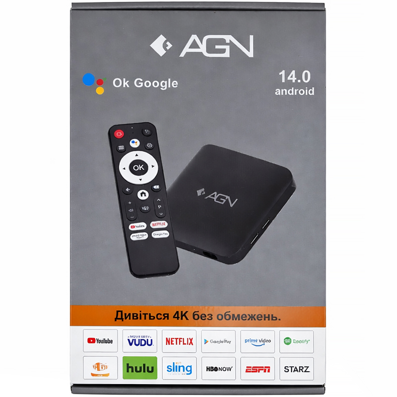 TV Медіаплеєр AGN Media Box Base 2/16Gb/ Amlogic S905L3/ Android 14/ WiFi 2.4G+5G/LAN:100M/ (AGNBASE216) Чорний на малюнкі №7