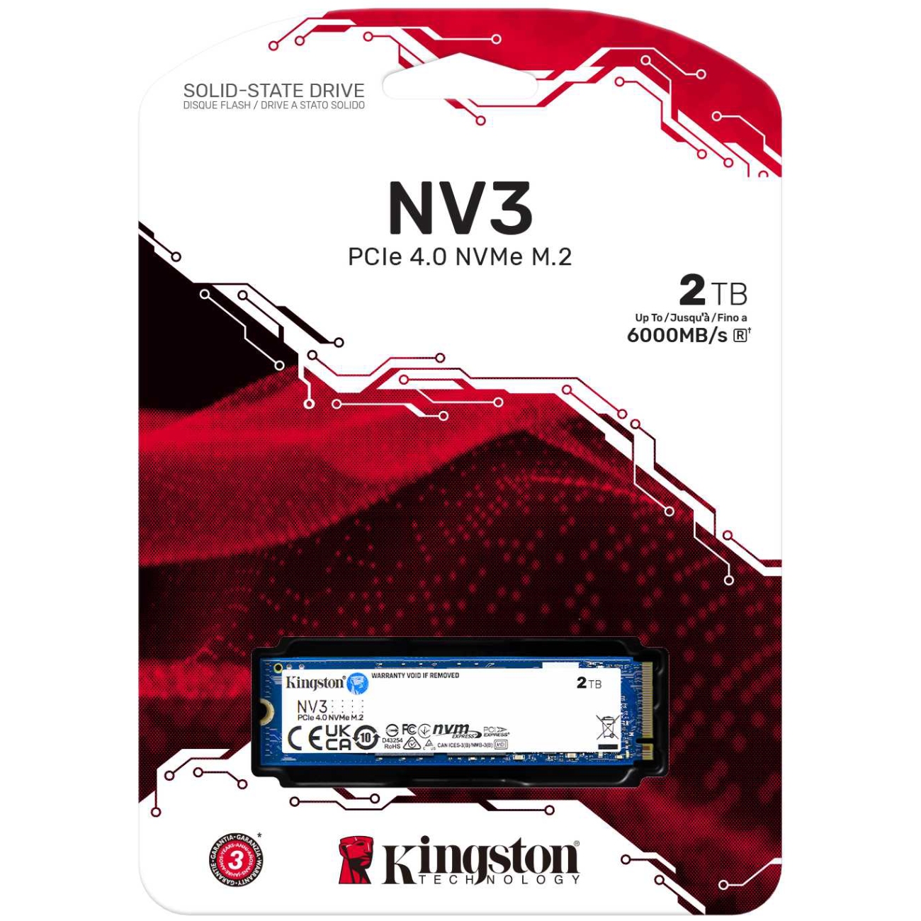SSD 2TB Kingston NV3 M.2 2280 PCIe 4.0 x4 NVMe (SNV3S/2000G#) на малюнкі №3