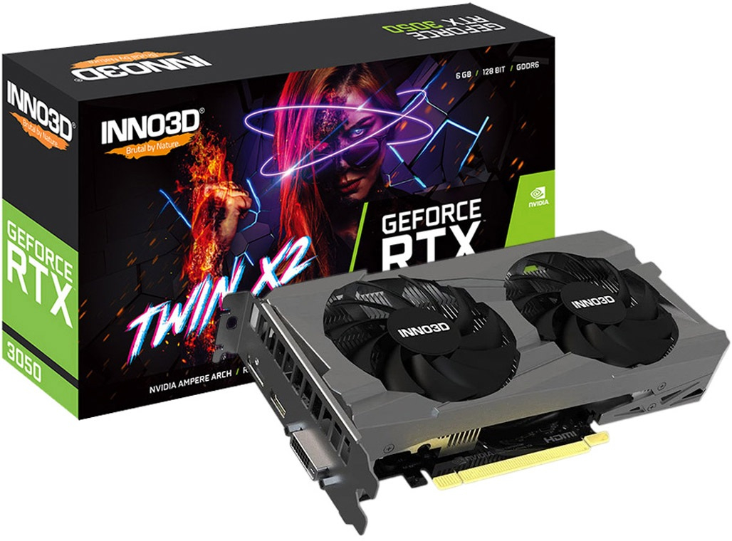 GeForce RTX3050 Inno3D Twin X2 V2, 6GB GDDR6 96bit PCI-E 4.0 (N30502-06D6-1880VA60) на малюнкі №4