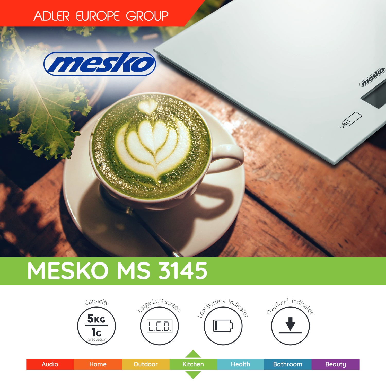 Ваги кухонні Mesko MS 3145 електронні/ 5кг/ г; мл, унція/ 2x 1,5В(AAA)/ автовимкнення (MS3145) Сірий на малюнкі №7
