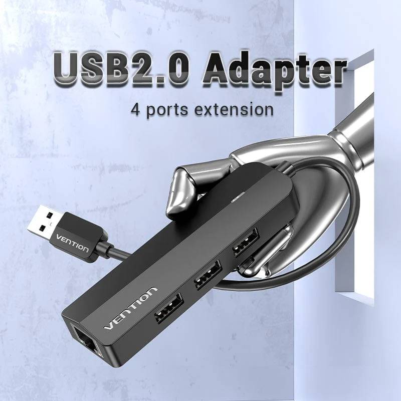 Хаб USB 2.0 - 3хUSB 2.0/RJ45 100Mb Ethernet Vention (CHPBB) на малюнкі №2