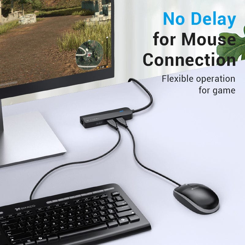 Хаб USB 2.0 - 3хUSB 2.0/RJ45 100Mb Ethernet Vention (CHPBB) на малюнкі №5