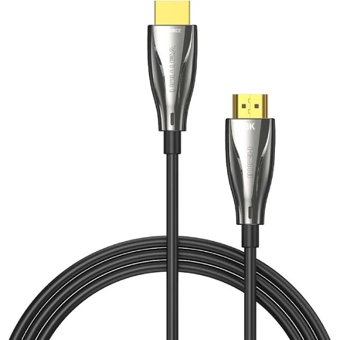 Кабель HDMI M - M, 80.0 м, V2.0, Optical 8K 60Гц 18Gbps Dolby 7.1 PVC Black Zinc Alloy Vention (ALBBAF) на малюнкі №2