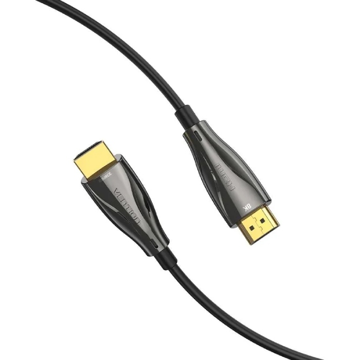 Кабель HDMI M - M, 80.0 м, V2.0, Optical 8K 60Гц 18Gbps Dolby 7.1 PVC Black Zinc Alloy Vention (ALBBAF) на малюнкі №3