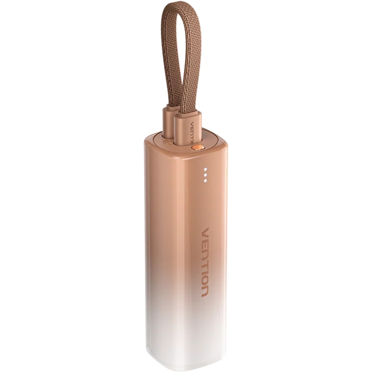 УМБ Vention 5000mAh 20W PD, USB-C In/Out, Lightning In/Out, with cable, Gold (FHWJ0) на малюнкі №1