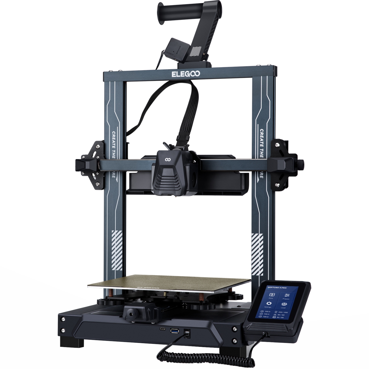 Принтер 3D ELEGOO Neptune 4 Pro (FDM 1.75 mm 0.4 mm 225x225x265 mm WLAN USB сірий) (50.201.013300) на малюнкі №1