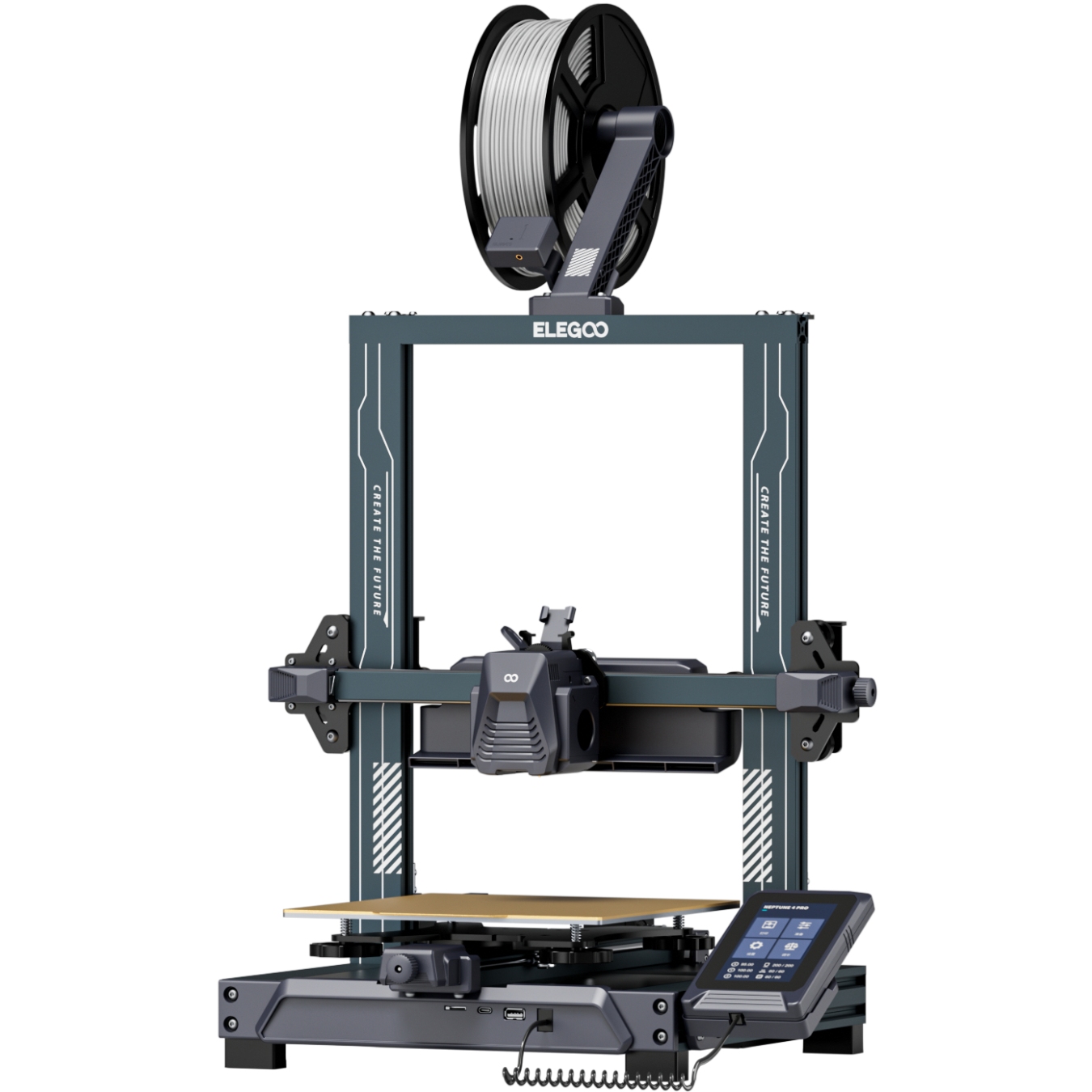 Принтер 3D ELEGOO Neptune 4 Pro (FDM 1.75 mm 0.4 mm 225x225x265 mm WLAN USB сірий) (50.201.013300) на малюнкі №3